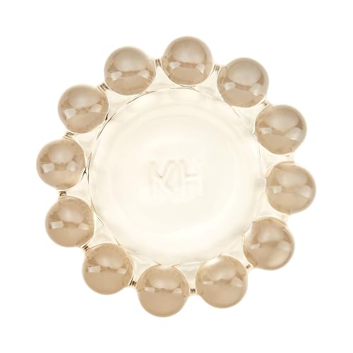 khtumeware Chic Smoky Bubble Glass Candle Dish – Modern Clear Glass Candle Holder for Tealights & Diffusers, Decorative Tr...