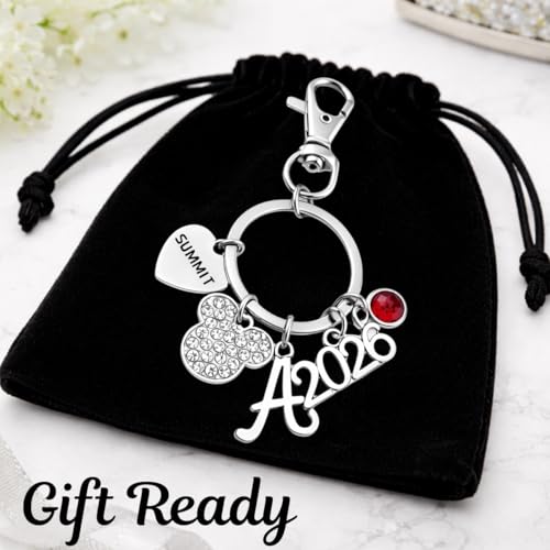 Infinity Collection 2026 Cheerleading Summit Keychain Gift, Cheerleader Keychain with Initial Charm and Birthstone, Cheer ...