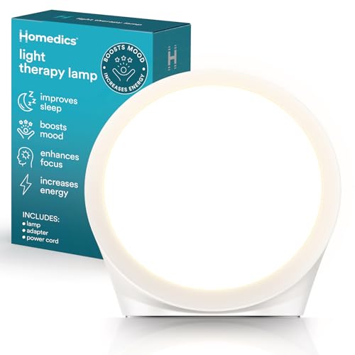 Homedics Light Therapy Lamp, Sun Lamp,10,000 Lux, UV-Free, Full Spectrum LEDs for Improved Sleep, Boosted Mood & Increased...