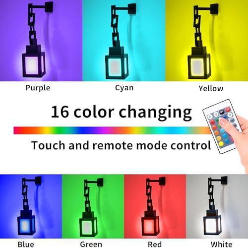 ZQSLKI Pixel Lantern Night Light - 16 Color Changing LED Mood Light with Remote Control, Desk & Wall Mountable, Dimmable T...