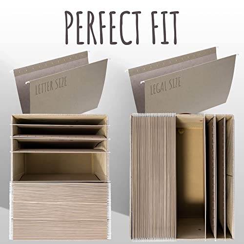 ZICOTO Decorative File Organizer Box Set of 2 - Collapsible Linen Filing Cabinets w/Handles Are Perfect to Store all Your ...