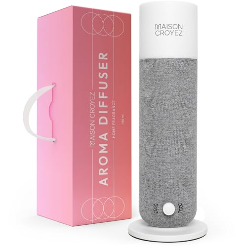 Maison Croyez Waterless Essential Oil Diffuser (120ml Bottle) – Nebulizing Aroma Diffuser, 3 Intensity Levels, 1/3/6H Time...