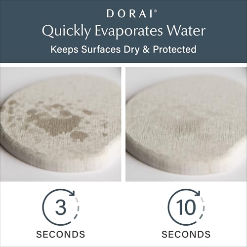 Dorai Home Stone Coasters Set - Diatomaceous Earth Water-Absorbing Drink Coaster for Coffee Table, Kitchen or Bar, Modern ...