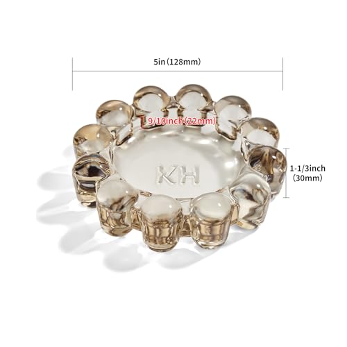 khtumeware 1 Pack Bubble Candle Dish – Chic Smoky Clear Glass Candle Dish for Home Decor – Decorative Modern Candle Holder...