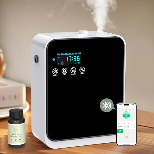 HOTOIQ Waterless Essential Oil Diffuser for Home and Commercial Use, Up to 1500 sq.ft. 240ml Aromatherapy Scent Diffuser f...