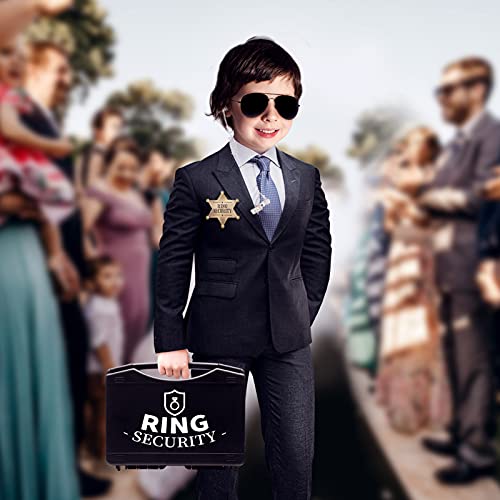 Huwane Ring Security Wedding Ring Bearer Gifts Box Set Include Ring Security Badges, Acoustic Earpiece Tube, Rings Bearer ...