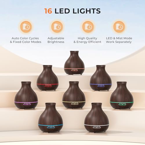 BZseed Aromatherapy Essential Oil Diffuser, 550ml Ultrasonic Fragrant Oil Large Room Humidifier, Diffusers for Home with T...