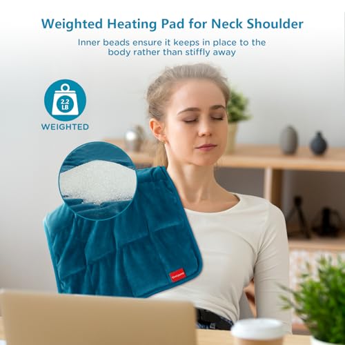 Comfytemp Weighted Heating Pad for Back & Period, FSA Eligible Electric Heat Pad, Birthday Gifts for Women Men Mom Dad & M...