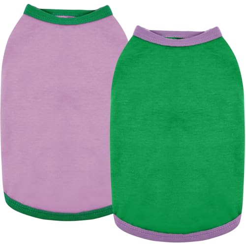ROZKITCH Dog Shirts Clothes-2 Pack Dog Cool Sleeveless Vest, Soft Stretchy Breathable Cotton Summer Pet T Shirt Apparel fo...