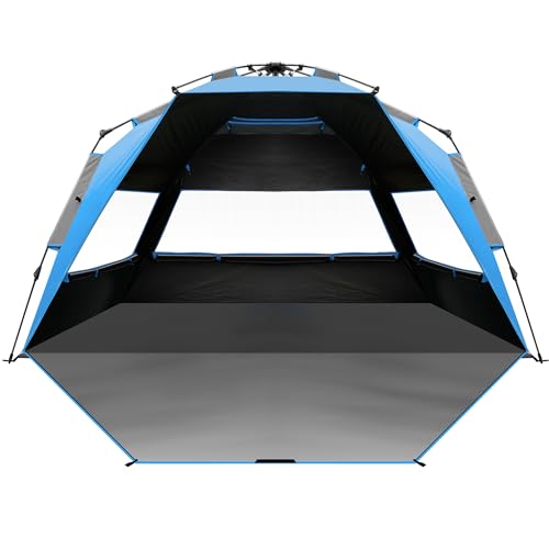 OutdoorMaster Beach Tent with Blackout Shelter Technology, Portable Sun Shade Shelter 4 Person, Pop Up Beach Tents with UP...