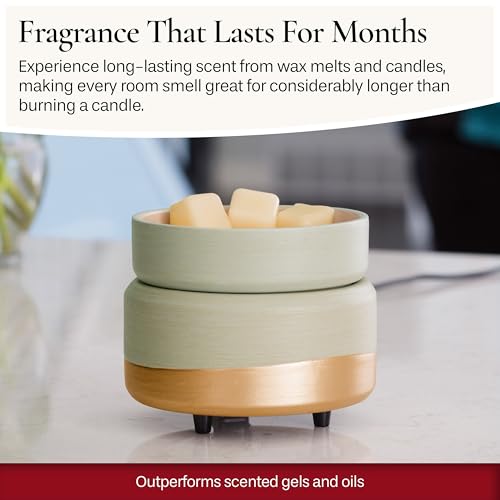 CANDLE WARMERS ETC 2-in-1 Candle and Fragrance Warmer for Warming Scented Candles or Wax Melts and Tarts with to Freshen R...