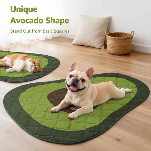 LOOBANI Dog Cooling Mat 40"x28"- Cute Avocado Design Cooling Mat for Dogs (Cool & Warm Side), Waterproof Self-Cooling Mat ...