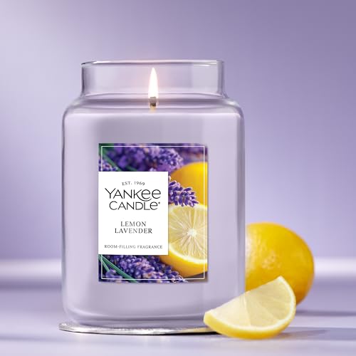 Yankee Candle Lemon Lavender Scented Candle, 22oz Large Jar with up to 150 Hour Burn Time, Giftable, Birthdays