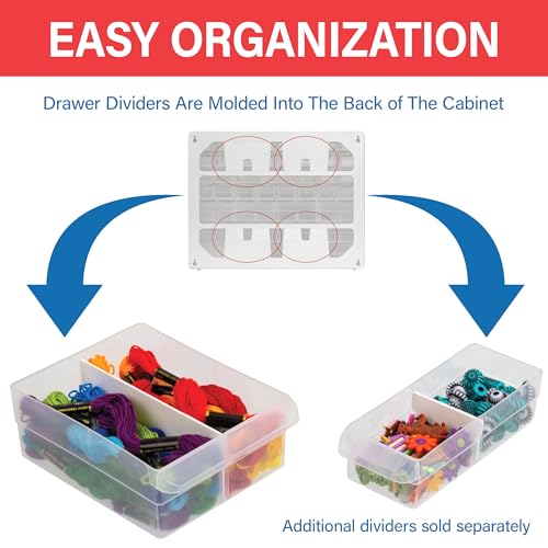 Akro-Mils 44-Drawer Plastic Drawer Storage Cabinet for Garage Organization, Bead Organizer, Building Bricks Storage, Teach...