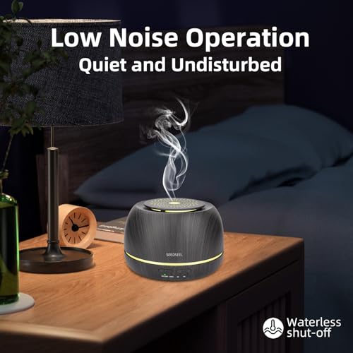 SEEDSEEL 300ML Essential Oil Diffuser,Ultrasonic Aromatherapy Diffuser, 7-Color Gradient Lights, Remote Control, 8 Hours R...