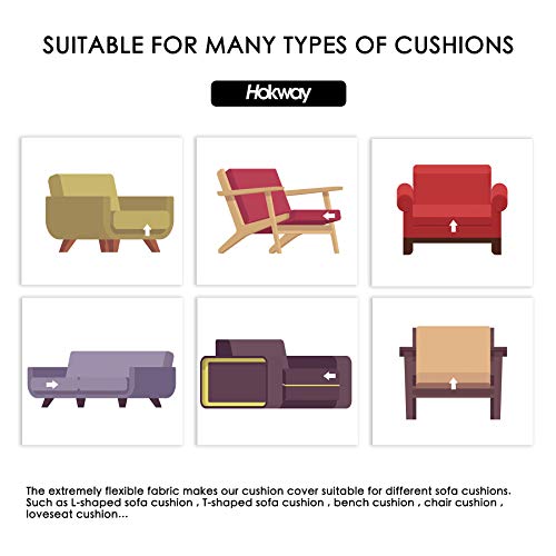 Hokway 3 Piece Couch Cushion Slipcovers Stretch Reversible Cushion Replacement Slipcovers Sofa Cushion Covers(Camel, 3)