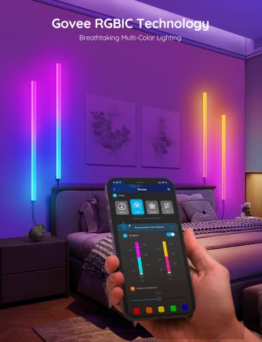 Govee Glide Wall Lights, RGBIC LED Light, Smart Gaming Light Compatible with SmartThings, RGB Lights Bar, LED Wall Lights ...