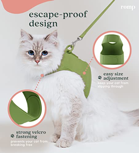 Cat Harness, Collar & Leash Set - Escape Proof Adjustable Choke Free Velcro Harness Vest for Walking Cats & Kittens (Match...