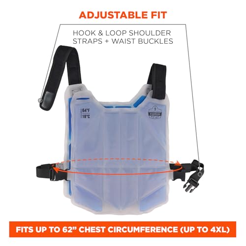Ergodyne 6210 Phase Change Lightweight Cooling Ice Vest, Cooling Relief for All Environments, Cooling Towel Included