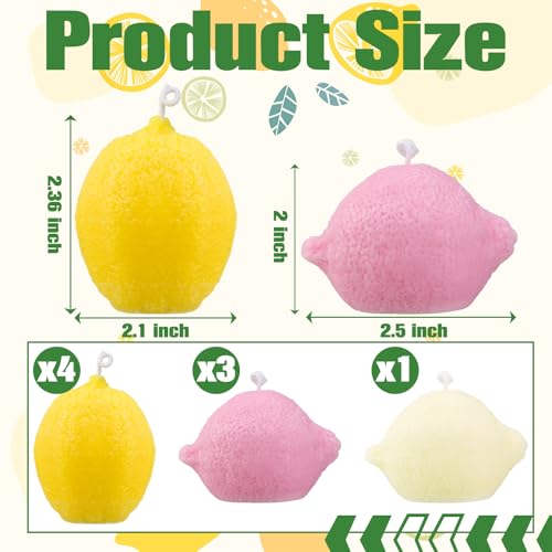 MTLEE 8 Pcs Lemon Shaped Scented Candle Cute Fruit Aroma Soy Wax Decorative Candle Table Photo Prop for Birthday Gift Medi...