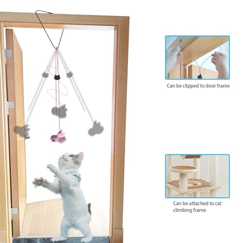 ZPH Cat Toys Interactive for Indoor Cats,2PCS Retractable Cat Wand,9PCS Teaser Toys&1PCS Hanging Door Lure Kitten Toy,Inte...