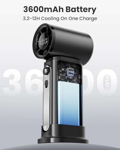 Koonie 19000 RPM High Speed Portable Handheld,100 Speeds Mini Turbo, 3600mAh, 12H Max Cooling Time, Digital Display, 5" He...