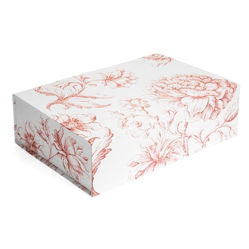 Sorarto Luxury Keepsake Gift Box | Pink Floral Decorative Boxes with Magnetic Lids for Presents, Wedding Memory Box, and B...