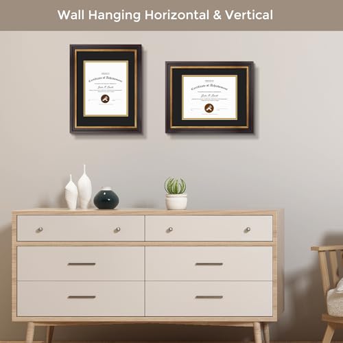 Golden State Art, 11x14 Black Gold & Burgundy Color Document Frame for 8x10 Diploma/Certificate/Picture, Includes Double M...