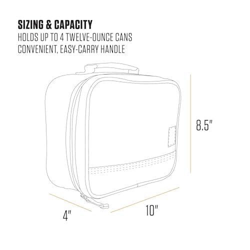 Carhartt Insulated Lunch Cooler For Men and Women, Fully Insulated Lunch Pale for Everyday Use, 4 Can (Brown)