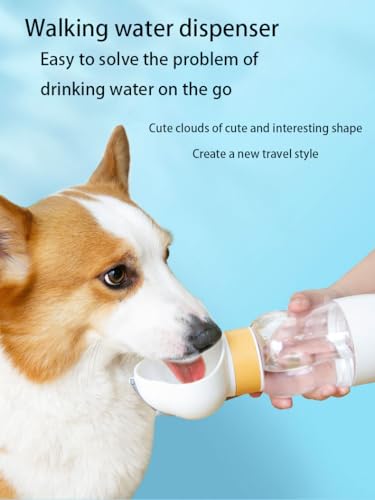 Dog Water Bottle with Food Container, Convenient Pet Water Bottle, Leak Proof Puppy Water Dispenser for Pets Outdoor Walki...