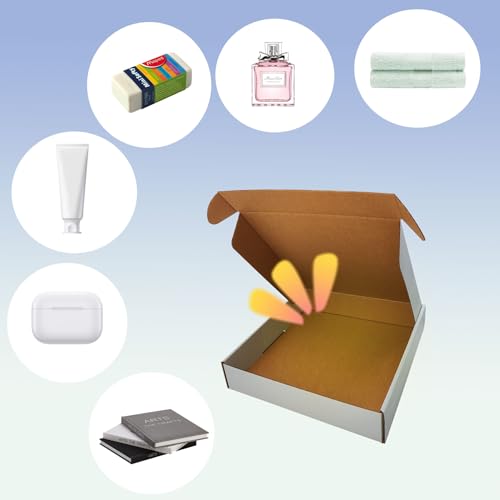 10 x 10 x 2 inch Shipping Boxes Set of 25， White Corrugated Cardboard Box Mailer Boxes for Packaging Small Business Shippi...