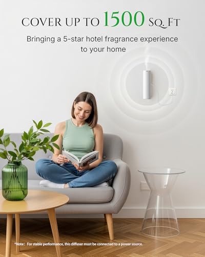 Aromadd Scent Diffuser Starter Kit – Waterless Essential Oil Diffuser for Home, 1500 Sq.Ft Coverage Scent Air Machine, Sma...