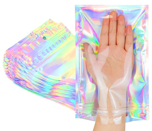Trunple Smell Proof Bags & Resealable Foil Pouch Mylar Sample Bag Great for Party Favor Food Storage (Holographic Color) (...