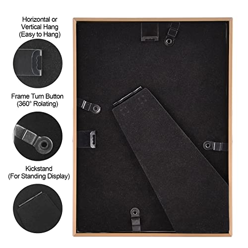 Fkvat 4x6 Picture Frame Set of 4, Matted Brass Simple Modern Brushed Thin Aluminum Metal Photo Frame Fits 3x5 with Mat or ...