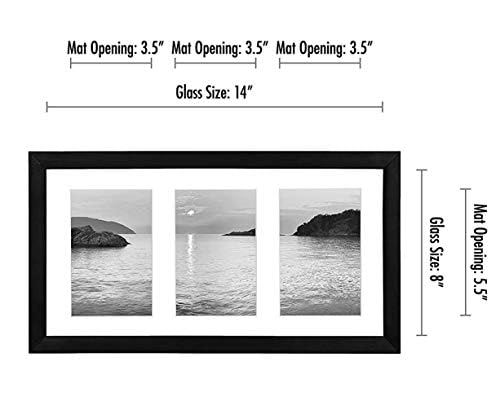Americanflat 4x6 Collage Picture Frame with Shatter-Resistant Glass - Fits Three 4x6 Photos or Use as One 8x16 Picture Fra...