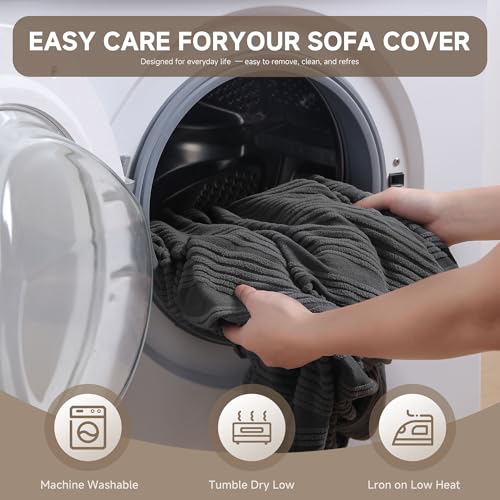 QIANMEW Couch Cushion Covers, Super Stretch Washable Sofa Slipcovers for L Shaped & Modular Seats, Pet-Friendly Furniture ...