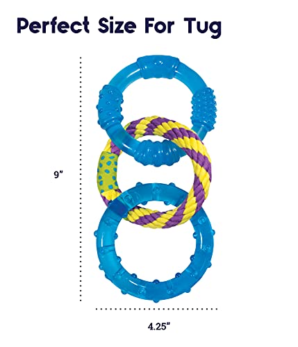 Petstages Dental Links Dog Chew Toy – Puppies & Adults, Strong Chewers, Multiple Textures & Rope, 8.5" x 4" x 1"