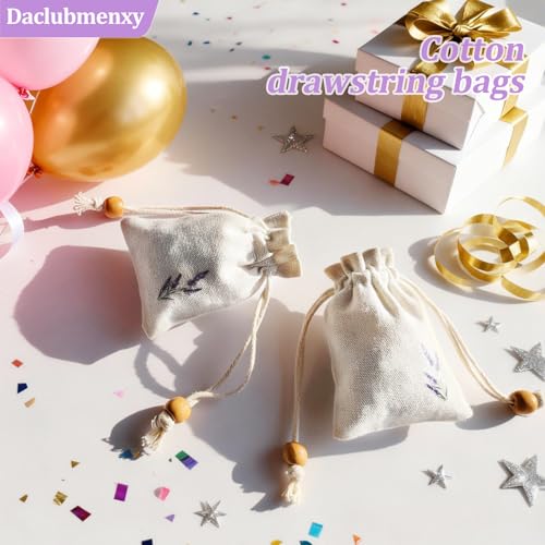 Daclubmenxy 20 PCS Lavender Bags, Lavender Sachet Empty Bag, Drawer Sachets with Drawstring Cotton Pouch for Filling Spice...