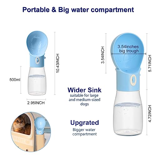 Dog Water Bottle, Widen Sink Portable Dogs Water Dispenser 17oz, Leak Proof, Outdoor Drink Bottles Cat, Puppy, Pet, Essent...