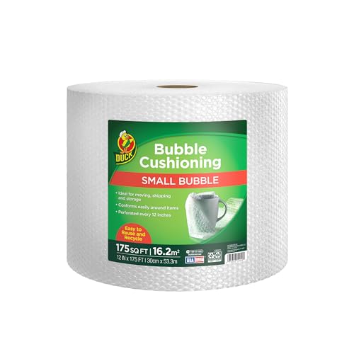 Duck Brand Small Bubble Cushioning Wrap for Moving & Shipping - 175 FT Bubble Packing Wrap for Extra Protection Packaging ...