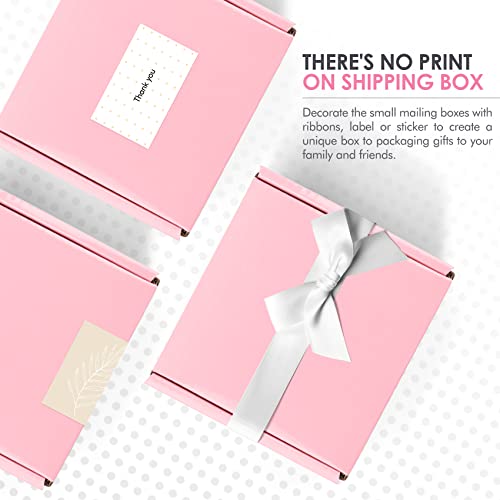 Golden State Art, 4x4x2 Pink Shipping Boxes 26 Pack, Small Cardboard Corrugated Mailer Boxes for Shipping Packaging Craft ...