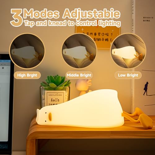 ATCTBOGFS Cute Duck/Chicken/Rabbit/Panda NightLight, LED Squishy Animal Novelty Lamp for Toddler Baby Kids, Nursery Touch ...