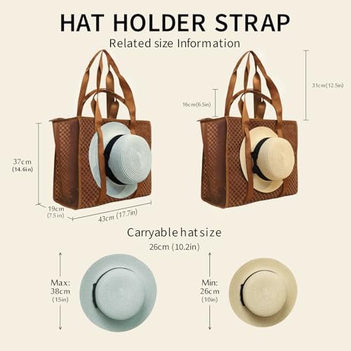 MOMINSIDE Beach Bags for Women Mesh Beach Bag - Large Beach Tote Bag with Zipper, 2 Insulated Pocket, Hat & Towel Clips, F...