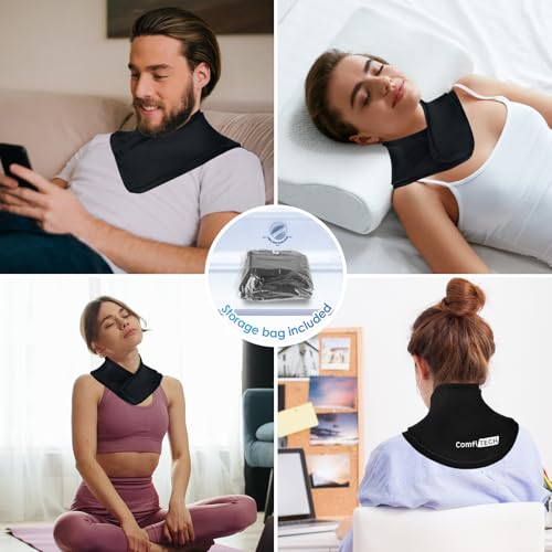 ComfiTECH Neck Ice Pack Wrap with Extended Gel Coverage for Cervical, Shoulder and Rib, Reusable Cold Application for Offi...