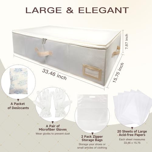 VANSIYIYI Large Wedding Dress Storage Box - Preservation Box Wedding Keepsake Trunk for Storing Bridal Gown Invitations Ri...