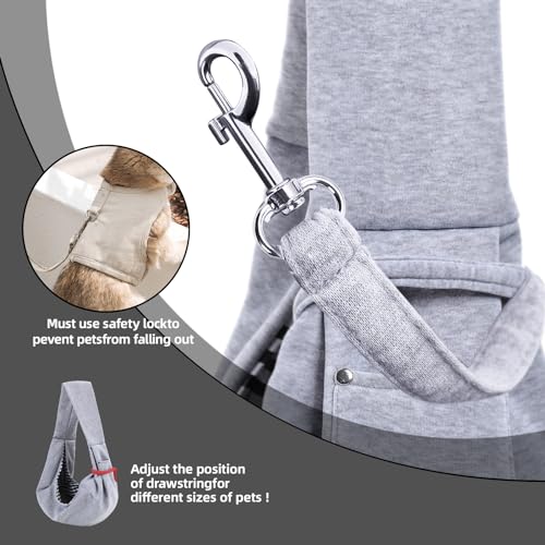 Dog Carrier Sling - Reversible Puppy Carrier Purse with Storage Pocket, Hand-Free Dog Sling Carrier for Carry Small Dogs a...