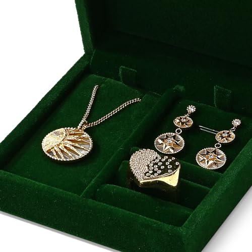 Papten 3 in 1 Velvet Jewelry Set Gift Box Earring Gift Box Ring Necklace Boxes Small Jewelry Storage Boxes for Travel Birt...