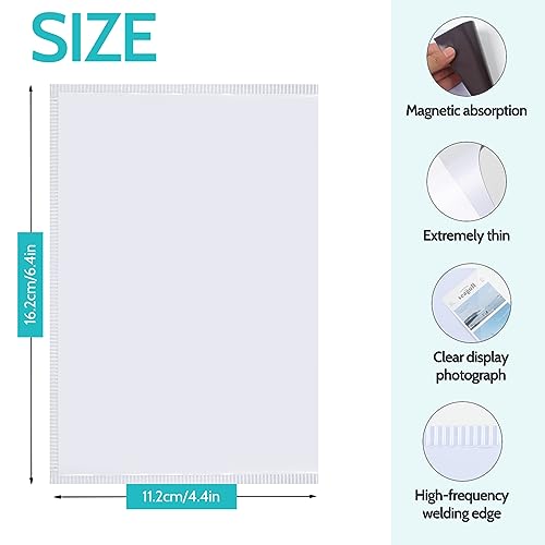 vivinin Magnetic Picture Frame, 12 Pack Magnetic Frame Reusable, Magnetic Photo Frames for Refrigerator 4x6” With White Bo...