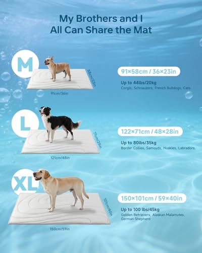 Babygreat Cooling Mat for Dogs, 36"x23" Self-Cooling Dog Bed with Arc-Chill Technology 3.0, Non-Slip Washable Pet Cooling ...