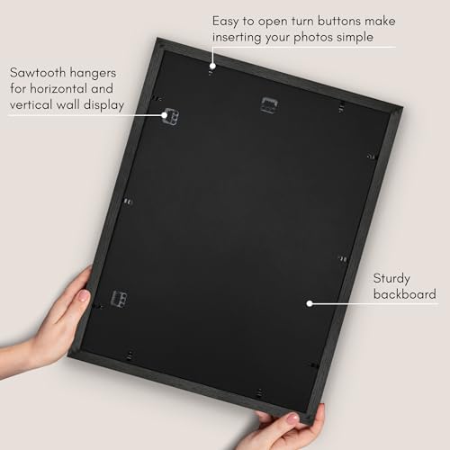 Americanflat 17x23 Picture Frame with Polished Plexiglass - Use as 13x19 Frame with Mat or Display 17x23 Photo Without Mat...
